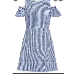Kate spade blue and white cold shoulder dress sz 8